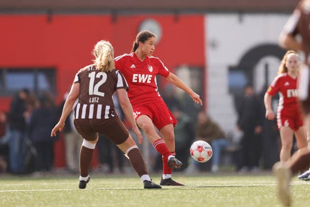Fußball I Frauen I Saison 2025-2026 I Regionalliga Nord I 15. Spieltag I St. Pauli - SpVg Aurich I 21.03.2026 Marie Okoroh (24, SpVg Aurich) Heiligengeistfeld Feldstraße 1 Hamburg Deutschland Copyright: xLobeca CedricxSiefkerx