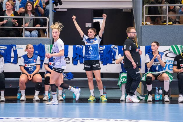 HSG Blomberg-Lippe (GER) vs. Vfl Oldenburg (GER), Handball, 1. Handball Bundesliga Frauen, 20. Spieltag, 21.3.2026, Saision 2025 2026, Blomberg Ona Vegue (HSG Blomberg-Lippe, 14) jubelt nach einem Tor Blomberg Sporthalle an der Ulmenallee Deutschland