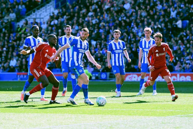 Brighton and Hove Albion v Liverpool, Premier League James Milner Midfielder of Brighton and Hove Albion in action during the Premier League match between Brighton and Hove Albion and Liverpool at the American Express Stadium, Brighton and Hove, UK on 21 March 2026. Brighton and Hove American Express Stadium East Sussex UK Editorial use only DataCo restrictions apply See www.football-dataco.com , Copyright: xJeffxMoodx PSI-23949-0053