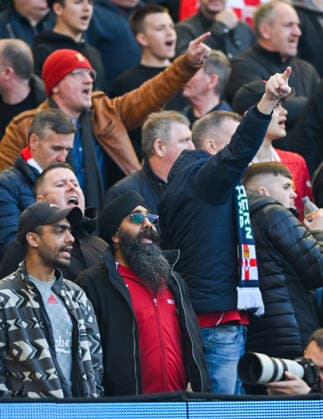 Liverpool fans during the Premier League match between Brighton and Hove Albion and Liverpool at the American Express Stadium , Brighton , UK - 21st March 2026 Brighton & Hove Albion vs Liverpool Premier League Football, Amex Stadium, Sussex, United Kingdom - 21 Mar 2026Brighton Amex Stadium Sussex United Kingdom Editorial use only. No merchandising. For Football images FA and Premier League restrictions apply inc. no internet mobile usage without FAPL license - for details contact Football Dataco  Copyright: xSimonxDack TPI Shutterstockx 16784403ax