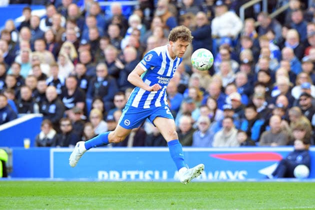 Brighton and Hove Albion v Liverpool, Premier League Matts Wieffer Midfielder of Brighton and Hove Albion in action during the Premier League match between Brighton and Hove Albion and Liverpool at the American Express Stadium, Brighton and Hove, UK on 21 March 2026. Brighton and Hove American Express Stadium East Sussex UK Editorial use only DataCo restrictions apply See www.football-dataco.com , Copyright: xJeffxMoodx PSI-23949-0071