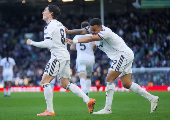 Fulham v Burnley, English Premier League , Craven Cottage, Craven Cottage, London, UK - 21 03 2026 Harry Wilson of Fulham celebrates scoring their second goal during the Premier League game against Burnley at Craven Cottage London Craven Cottage London GBR, UK NEWSPAPERS OUT Copyright: xMarkxGreenwoodx