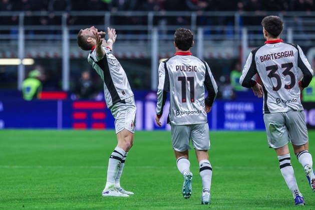 CALCIO - Serie A - AC Milan vs Torino FC Strahinja Pavlovic of AC Milan celebrates after scoring a goal during Serie A 2025 26 football match between AC Milan and Torino FC at San Siro Stadium in Milan Milan Italy  Copyright: xIPAxSport ABACAx