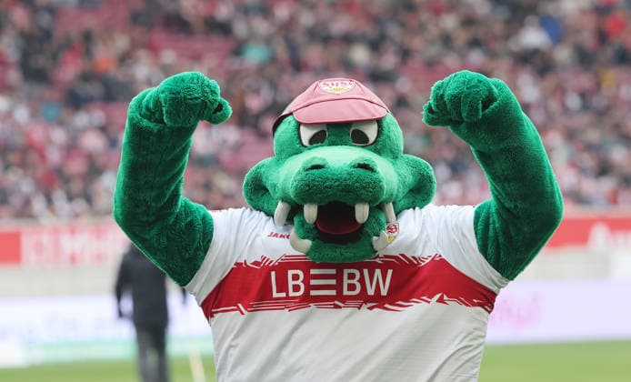Stuttgart , Fußball Frauen 2. Bundesliga , VfB Stuttgart vs. 1. FSV Mainz 05 , Maskottchen Fritzle