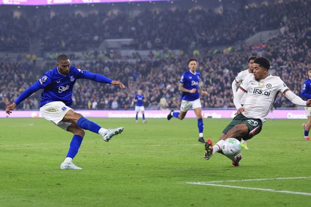 Football - Premier League - Everton v Chelsea 21st March 2026 - Premier League - Everton v Chelsea - Beto of Everton scores their 2nd goal - Photo: Simon Stacpoole Offside. Liverpool UK Copyright: xSimonxStacpoolexOffside