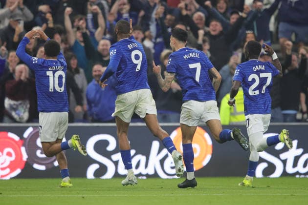 Everton v Chelsea, Premier League Iliman Ndiaye of Everton celebrates their third goal during the Premier League match between Everton and Chelsea at Hill Dickinson Stadium, Liverpool, UK on 21 March 2026. Liverpool Hill Dickinson Stadium Merseyside UK Editorial use only DataCo restrictions apply See www.football-dataco.com , Copyright: xAlunxRobertsx PSI-23944-0084