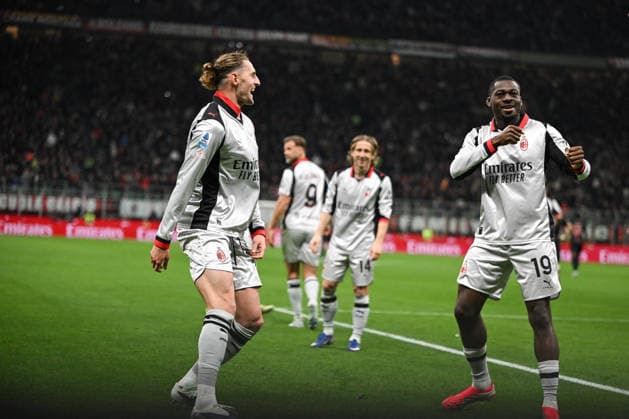 CALCIO - Serie A - AC Milan vs Torino FC Adrien Rabiot of AC Milan celebrating after a goal during the Italian Serie A football match between AC Milan and Torino FC on February 21th, Giuseppe Meazza San Siro Siro stadium in Milan, Italy Milan Italy  Copyright: xIPAxSport ABACAx