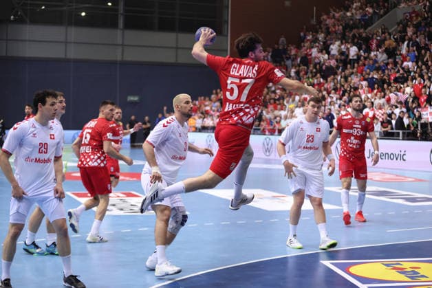 International Friendly, Länderspiel, Nationalmannschaft Match - Croatia v Switzerland Filip Glavas of Croatia in action during the International friendly match between Croatia and Switzerland at Gradski vrt Hall on March 21, 2026 in Osijek, Croatia.  DavidxJerkovic PIXSELL