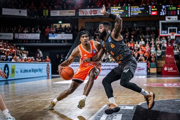 1. Basketball Bundesliga, easyCredit BBL, Saison 2025 2026, Herren, Hauptrunde, 25. Spieltag, 21.03.2026, RASTA Vechta - NINERS Chemnitz Malik Parsons ( 3 - RASTA Vechta) in Aktion Vechta RASTA Dome Niedersachsen Deutschland