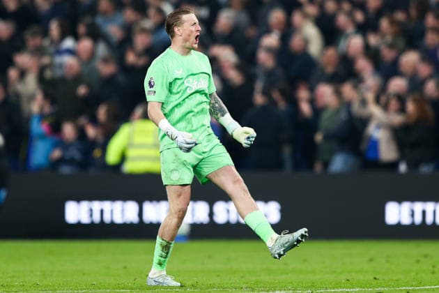 Everton v Chelsea - Premier League Everton goalkeeper Jordan Pickford celebrates after Beto of Everton scores to make it 2-0 during the Premier League match between Everton and Chelsea at Hill Dickinson Stadium in Liverpool, United Kingdom, on March 21, 2026. Liverpool Merseyside United Kingdom  Copyright: xNewsxImagesx originalFilename:cosgrove-premierl260321_npf7E.jpg