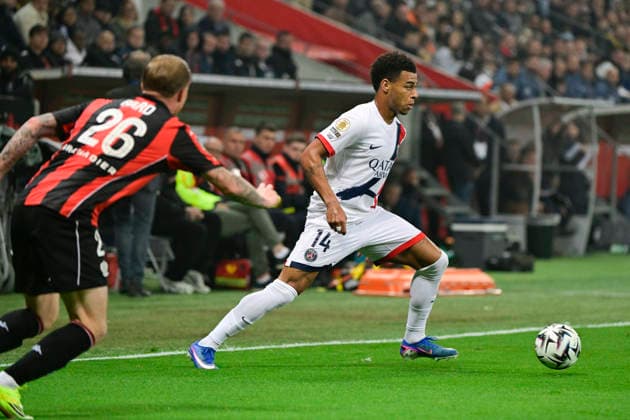 FOOTBALL : OGC Nice VS Paris Saint-Germain - Ligue 1 McDonald s - 21 03 2026 DÃ sirÃ DouÃ (PSG) - Ligue 1 McDonald™s match between OGC Nice and Paris Saint Germain on March 21, 2026 at the Allianz Riviera Stadium in Nice. NiceFrance  Copyright: xWilliamxCannarellax