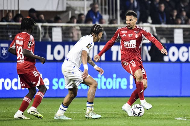 FOOTBALL : AJ Auxerre vs Stade Brestois 29 - Ligue 1 - JournÃ e 27 - 21 03 2026 Kenny Lala (Stade Brestois) AuxerreFrance  Copyright: xBaptistexAutissierx