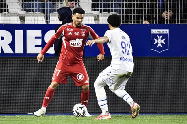FOOTBALL : AJ Auxerre vs Stade Brestois 29 - Ligue 1 - JournÃ e 27 - 21 03 2026 Kenny Lala (Stade Brestois) AuxerreFrance  Copyright: xBaptistexAutissierx
