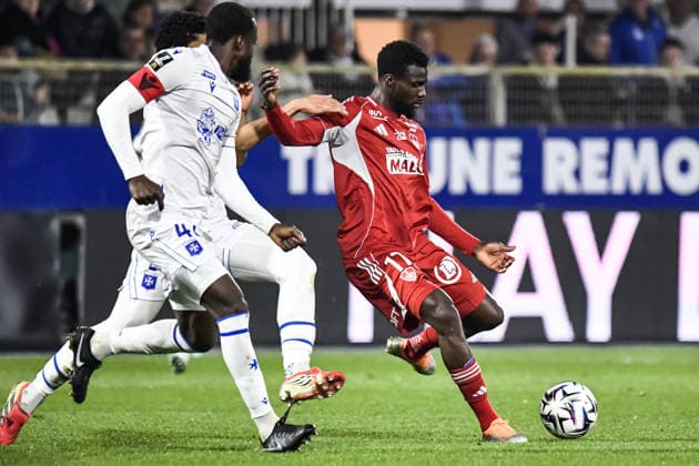 FOOTBALL : AJ Auxerre vs Stade Brestois 29 - Ligue 1 - JournÃ e 27 - 21 03 2026 Mama Balde (Stade Brestois) AuxerreFrance  Copyright: xBaptistexAutissierx