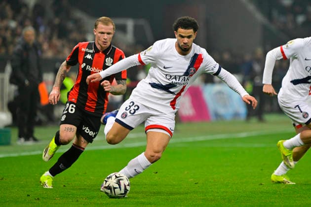 FOOTBALL : OGC Nice VS Paris Saint-Germain - Ligue 1 McDonald s - 21 03 2026 Warren ZaÃ¯re-Emery (PSG) - Ligue 1 McDonald™s match between OGC Nice and Paris Saint Germain on March 21, 2026 at the Allianz Riviera Stadium in Nice. NiceFrance  Copyright: xWilliamxCannarellax