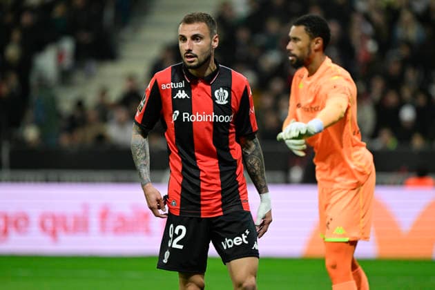 FOOTBALL : OGC Nice VS Paris Saint-Germain - Ligue 1 McDonald s - 21 03 2026 Jonathan Clauss (OGC Nice) - Ligue 1 McDonald™s match between OGC Nice and Paris Saint Germain on March 21, 2026 at the Allianz Riviera Stadium in Nice. NiceFrance  Copyright: xWilliamxCannarellax