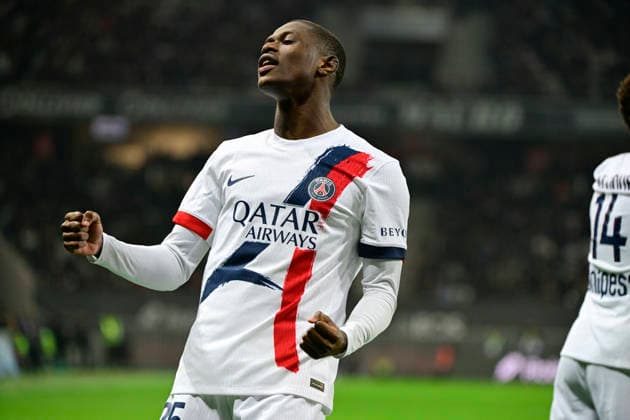 FOOTBALL : OGC Nice VS Paris Saint-Germain - Ligue 1 McDonald s - 21 03 2026 Joy PSG - But Nuno Mendes - Ligue 1 McDonald™s match between OGC Nice and Paris Saint Germain on March 21, 2026 at the Allianz Riviera Stadium in Nice. NiceFrance  Copyright: xWilliamxCannarellax