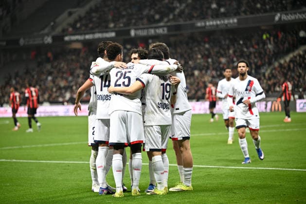 OGC Nice v Paris Saint-Germain - Ligue 1 McDonald s 2025 2026 Equipe de football du PSG during the Ligue 1 McDonald s match between Nice and Paris Saint-Germain at Allianz Riviera on March 21, 2026 in Nice, France. Nice France  Copyright: xFEPx 776348332