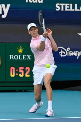 March 21, 2026, Miami Gardens, Florida, USA: Jannik Sinner (ITA) plays in 2nd round MenÃ¢â‚¬â ¢s Singles match at the Miami Open on March 21, 2026, at Hard Rock Stadium in Miami Gardens, Florida. Miami Gardens USA - ZUMAsd3_ 20260321_znp_sd3_040 Copyright: xMichelexEvexSandbergx