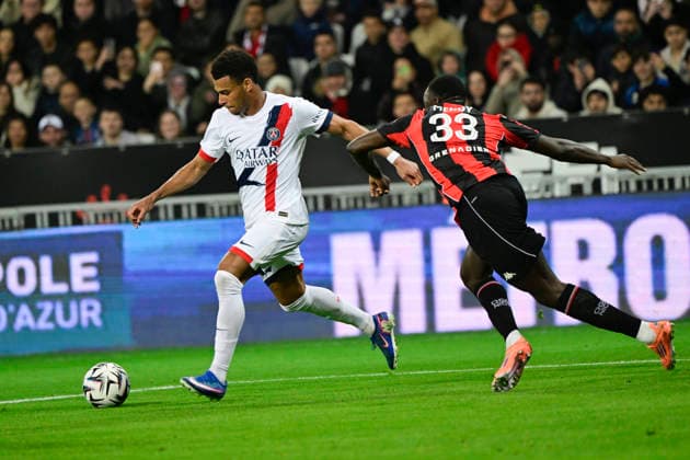 FOOTBALL : OGC Nice VS Paris Saint-Germain - Ligue 1 McDonald s - 21 03 2026 DÃ sirÃ DouÃ (PSG) - Ligue 1 McDonald™s match between OGC Nice and Paris Saint Germain on March 21, 2026 at the Allianz Riviera Stadium in Nice. NiceFrance  Copyright: xWilliamxCannarellax