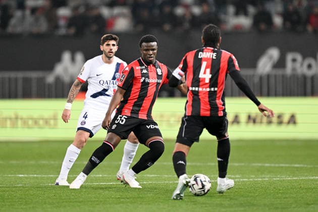OGC Nice v Paris Saint-Germain - Ligue 1 McDonald s 2025 2026 55 Youssouf NDAYISHIMIYE (ogcn) during the Ligue 1 McDonald s match between Nice and Paris Saint-Germain at Allianz Riviera on March 21, 2026 in Nice, France. Nice France  Copyright: xFEPx 776348332