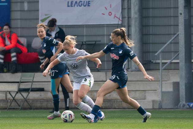 SINSHEIM, GERMANY - MARCH 21: during the Google Pixel Frauen-Bundesliga between TSG Hoffenheim and VfL Wolfsburg at Dietmar-Hopp-Stadion on March 21, 2026 in Sinsheim, Germany. (Photo by Qianru Zhang Press Photo) Copyright: xQianruxZhang SPPx Sportspressphoto_SPR115537