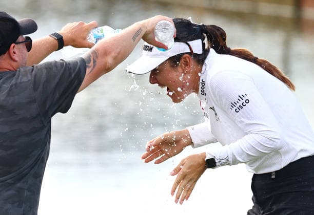 GOLF AUSTRALIAN WPGA, Australia s Hannah Green celebrates her victory during the final round of the 2026 Australian WPGA Championship at Sanctuary Cove Golf and Country Club on the Gold Coast, Sunday, March 22, 2026. ( NO ARCHIVING, EDITORIAL USE ONLY GOLD COAST QUEENSLAND AUSTRALIA  Copyright: xx 20260322129947222820