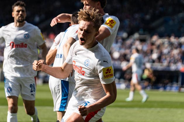 Deutschland: 2. Bundesliga 2025 2026 27. Spieltag, VfL Bochum vs. Holstein Kiel Sonntag, 22.03.2026 Vonovia Ruhr Stadion, Nordrhein-Westfalen Tor zum 0:1 durch Kasper Davidsen (Holstein Kiel, 15) Jubel Freude Emotionen Torjubel