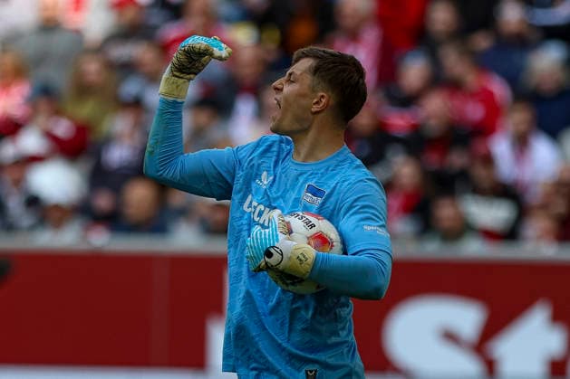22.03.2026, GER, Fussball, Herren, 2. BL, Saison 2025 2026, Fortuna Düsseldorf - Hertha BSC Berlin Tjark Ernst (Hertha) gestikuliert, Gestik Düsseldorf Merkur Spiel-Arena Nordrhein-Westfalen Deutschland