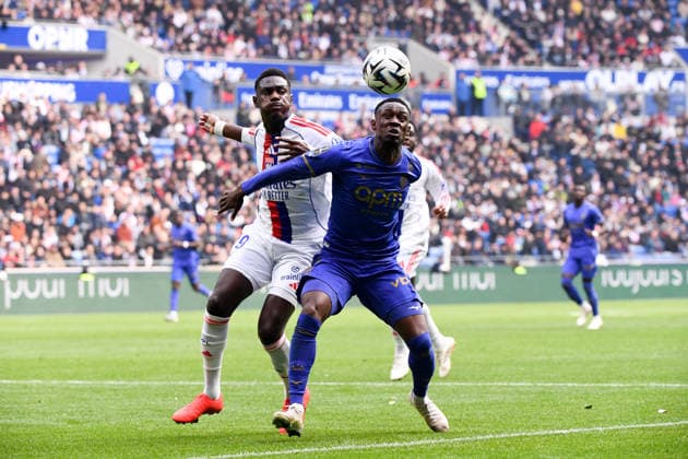 Olympique Lyonnais v AS Monaco - Ligue 1 McDonald s 2025 2026 19 Moussa NIAKHATE (ol) - 09 Folarin BALOGUN (asm) during the Ligue 1 McDonald s match between Lyon and Monaco at Groupama Stadium on March 22, 2026 in Lyon, France. Lyon France  Copyright: xFEPx 776348333
