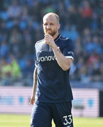 Philipp Hofmann (VfL Bochum) 22.03.2026, Fussball 2. Bundesliga, Saison 2025 2026, 27. Spieltag, VfL Bochum - Holstein Kiel DFL regulations prohibit any use of photographs as image sequences and or quasi-video Bochum Vonovia Ruhrstadion Nordrhein Westfalen Deutschland