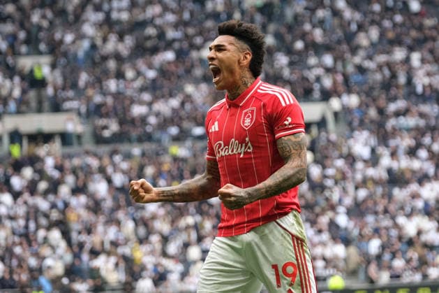 Igor Jesus of Nottingham Forest celebrates his goal during the Premier league football match between Tottenham Hotspur and Nottingham Forest at the Tottenham Hotspur Stadium in London. Copyright: xPaulxBonserx xSportsxPressxPhotox Sportspressphoto_SPR116379