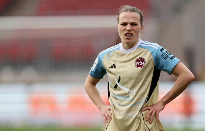 Lein Nastassja , 1.FC Nürnberg-1.FC Köln Frauen , Frauen Bundesliga , Fußball , in den Max Morlock Stadion, in Nürnberg , Bayern , Deutschland. März 22 , 2026 . Photo by: Davide Elias IPA Photo Pressefoto DENL Copyright: xDavidexEliasx