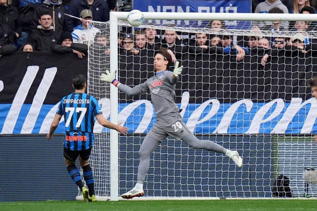 Atalanta™s goalkeeper Marco Carnesecchi during the Serie A soccer match between Atalanta and Hellas Verona at the New Balance Arena in Bergamo , north Italy - Sunday , March 22 , 2026. - Soccer .  Copyright: xSpada LaPressex