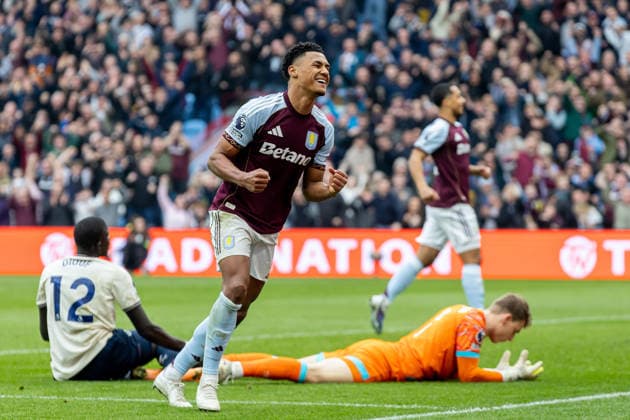 Aston Villa v West Ham United, Premier League GOAL scores 2-0 Aston Villa forward Ollie Watkins (11) scores and celebrates during the Premier League match between Aston Villa and West Ham United at Villa Park, Birmingham, UK on 22 March 2026. Birmingham Villa Park West Midlands UK Editorial use only DataCo restrictions apply See www.football-dataco.com , Copyright: xManjitxNarotrax PSI-23950-0040