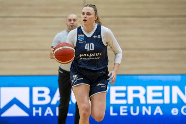 Toyota DBBL 2025 2026 - Syntainics MBC vs.TK Hannover Luchse Halle Saale, Deutschland 22.Maerz 2026: Im Bild:Sydney Erikstrup (Halle) Halle Saale swh.Arena Sachsen-Anhalt Deutschland