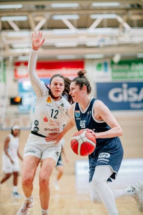 BB-1BL Damen Syntainics MBC Lions - TK Hannover Luchse Romy Bär (GISA Lions MBC) waehrend der Saison 2025-2026 in der DBBL Toyota Bundesliga Syntainics MBC Lions und TK Hannover Luchse in der SWH Arena am 22. March 2026 in Halle Saale, Sachsen Anhalt, Deutschland