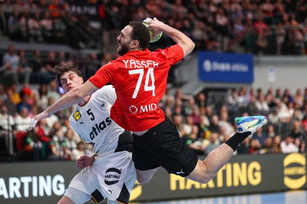 22.03.2026, Handball, Länderspiel Herren, Deutschland - Ägypten, ÖVB-Arena Bremen: Yasser Seif (Egypt 74) beim Wurf aufs Tor xKamilxWilkowskixPressefotoKochx Bremen Deutschland