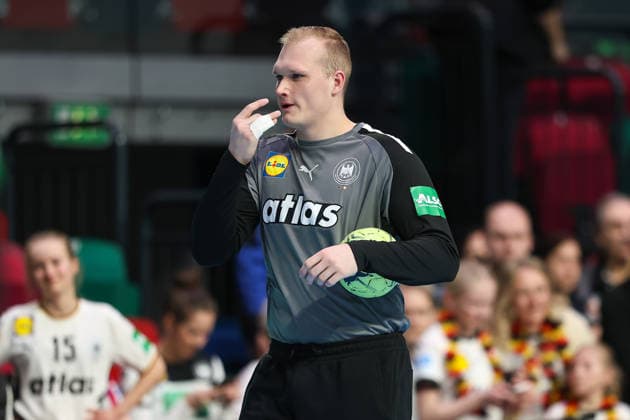 22.03.2026, Handball, Länderspiel Herren, Deutschland - Ägypten, ÖVB-Arena Bremen: David Späth (Germany 01) beim Aufwärmen xKamilxWilkowskixPressefotoKochx Bremen Deutschland