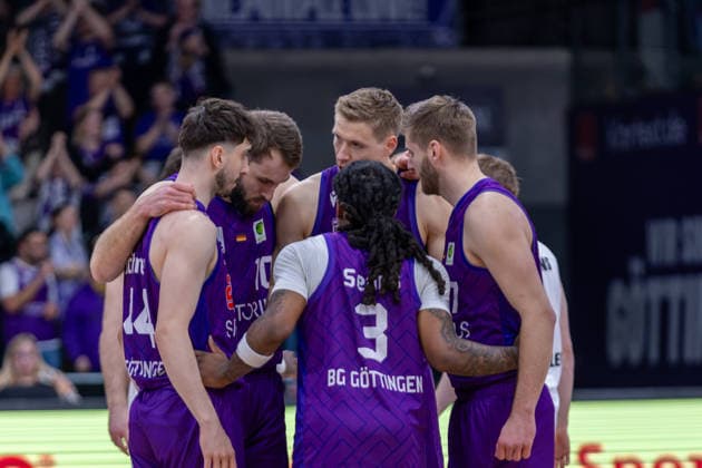 ProA, BG Goettingen vs. Artland Dragons, Sparkassen-Arena Goettingen; 22.03.2026 ProA, Goettingen, Germany - 22.03.2026: BG Goettingen, Barmer ProA 2. Basketball Bundesliga, Spiel der BG Goettingen vs. Artland Dragons, Sparkassen-Arena Goettingen Copyright: xBEAUTIFULxSPORTS Freudensteinx