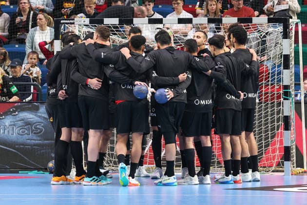 22.03.2026, Handball, Länderspiel Herren, Deutschland - Ägypten, ÖVB-Arena Bremen: Die Aegypter vor Anpfiff im Kreis xKamilxWilkowskixPressefotoKochx Bremen Deutschland