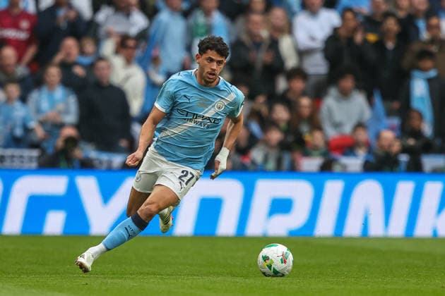 Carabao Cup Final Arsenal v Manchester City Matheus Nunes of Manchester City runs with the ball during the Carabao Cup Final match Arsenal vs Manchester City at Emirates, London, United Kingdom on 22 March 2026 (Photo by Alfie Cosgrove News Images) London Emirates Greater London United Kingdom Copyright: xAlfiexCosgrove NewsxImagesx