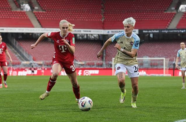 22.03.2026 - Fussball - Saison 2025 2026 - 1. Frauen - Fussball - Bundesliga - 21. Spieltag: 1. FC Nürnberg FCN ( Club ) - 1. FC Köln - Sportfoto Zink DaMa - xdaxmax - Carolin Elsen (20, 1. FC Köln ) Aneta Polaskova (26, 1. FC Nürnberg FCN )