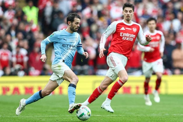 Arsenal v Manchester City, Carabao Cup Final Bernardo Silva of Manchester City during the Arsenal v Manchester City Carabao Cup Final match at Wembley Stadium, London, England on 22 March 2026 Credit: Ian Stephen Every Second Media Editorial use only. All images are copyright Every Second Media Limited. No images may be reproduced without prior permission. All rights reserved. Premier League and Football League images are subject to licensing agreements with Football DataCo Limited. see https: www.football-dataco.com Copyright: xIMAGO EveryxSecondxMediax ESM-1873-0036 IanxStephenx xEveryxSecondxMediax