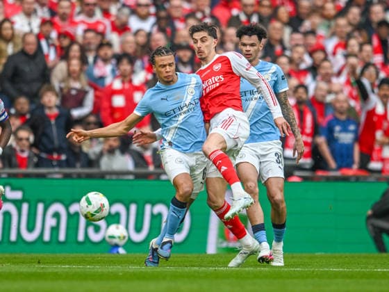 Arsenal v Manchester City Carabao Cup Nathan Ake of Manchester City and Kai Havertz of Arsenal during the Carabao Cup Final between Arsenal and Manchester City at the Emirates Stadium, London 22 03 2026 UK Newspapers OUT Copyright: xKarlxVallantinex FIL-23173-0046