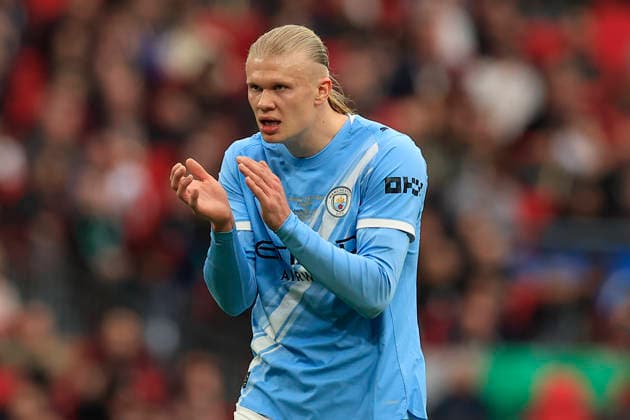 Arsenal v Manchester City, EFL Cup, Cup Final Erling Haaland (9) of Manchester City during the EFL Cup match between Arsenal and Manchester City at Wembley Stadium, London, UK on 22 March 2026. London Wembley Stadium Greater London UK Editorial use only DataCo restrictions apply See www.football-dataco.com , Copyright: xConorxMolloyx PSI-23936-0049