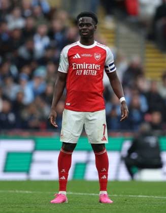 LONDON, ENGLAND, MARCH 22: Bukayo Saka of Arsenal during the match between Arsenal FC and Manchester City FC in the Carabao Cup Final at Wembley Stadium in London, England, on March 22. (Photo by Daniel Weir) Copyright: xDanielxWeir SportsxPressxPhotox Sportspressphoto_SPR116554