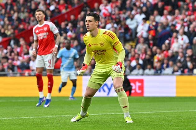 Arsenal v Manchester City, EFL Cup, Cup Final Kepa Arrizabalaga (13) of Arsenal during the EFL Cup match between Arsenal and Manchester City at Wembley Stadium, London, UK on 22 March 2026. London Wembley Stadium Greater London UK Editorial use only DataCo restrictions apply See www.football-dataco.com , Copyright: xGrahamxHuntx PSI-23937-0072