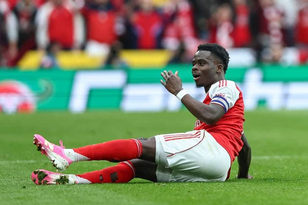 Arsenal v Manchester City, Carabao Cup Final Bukayo Saka of Arsenal reacts during the Arsenal v Manchester City Carabao Cup Final match at Wembley Stadium, London, England on 22 March 2026 Credit: Ian Stephen Every Second Media Editorial use only. All images are copyright Every Second Media Limited. No images may be reproduced without prior permission. All rights reserved. Premier League and Football League images are subject to licensing agreements with Football DataCo Limited. see https: www.football-dataco.com Copyright: xIMAGO EveryxSecondxMediax ESM-1873-0040 IanxStephenx xEveryxSecondxMediax