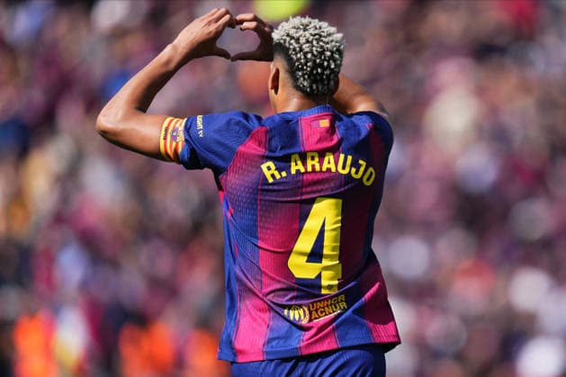 ESP: FC Barcelona, Barca - Rayo Vallecano. La Liga EA Sports. Date 29 Ronald Araujo of FC Barcelona celebrates after scoring the 1-0 during the La Liga EA Sports match between FC Barcelona and Rayo Vallecano played at Spotify Camp Nou Stadium on 22 March 2026 in Barcelona, Spain. kpng Copyright: xBaguxBlancox xPRESSINPHOTOx PS_260322_BAR-RAY_2526_535